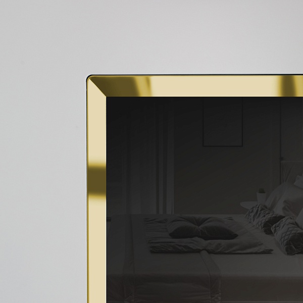 Лакобель Черный. Фацет «Золото» (кромка на фацет стекле 15 мм)