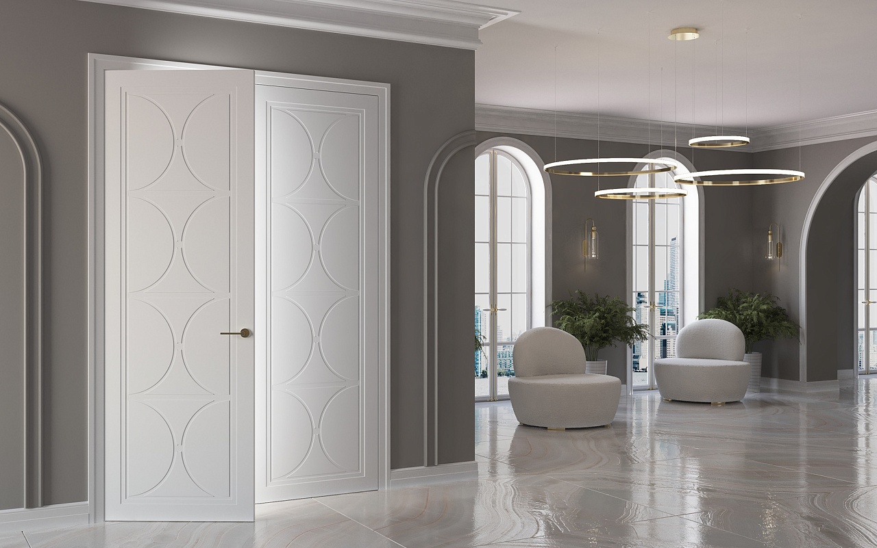 Межкомнатная дверь из серии Рифма (Эмаль) модель RF1 Ral 9010