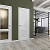 Межкомнатная дверь из серии Комфорт (Шпон и Эмаль) модель PF1 Ral 7035, Ral 9010, Белый