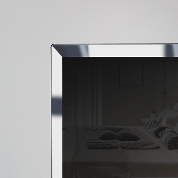 Лакобель Черный. Фацет «Серебро» (кромка фацет на стекле 15 мм)