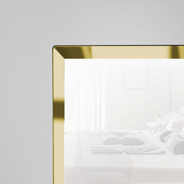 Лакобель Белый. Фацет «Золото» (кромка фацет на стекле 15 мм)