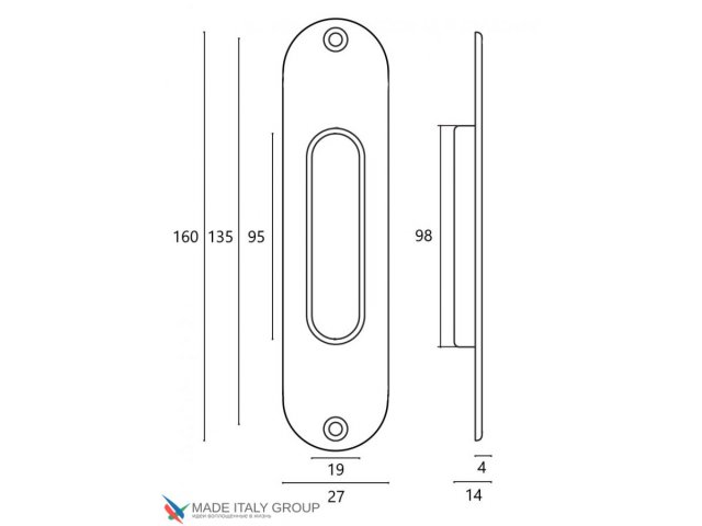 Фото дверной ручки модель U133 от VENEZIA