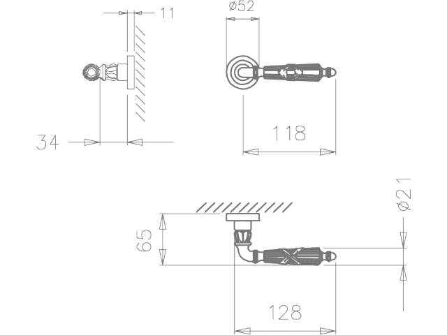 Фото дверной ручки модель 2288 R от TUPAI