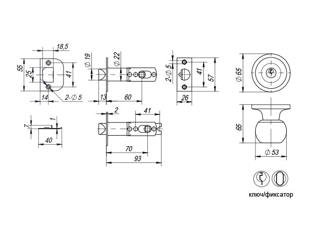 Фото дверной ручки модель 6072 КЛ./ФИКС. от PUNTO