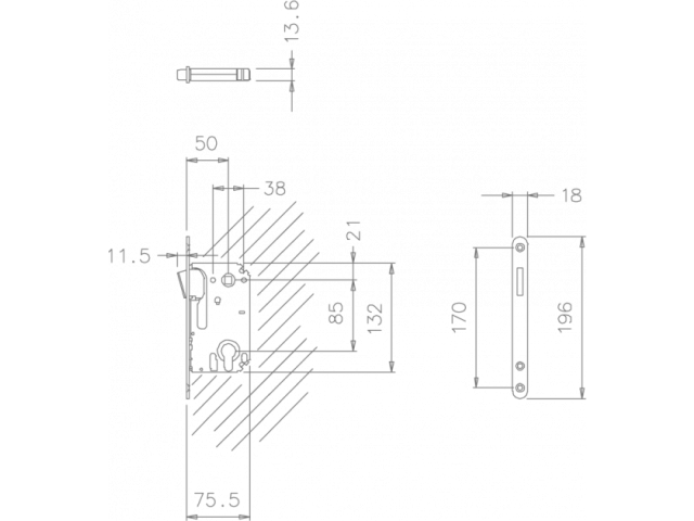 Фото дверной защёлки модель 2868 от TUPAI