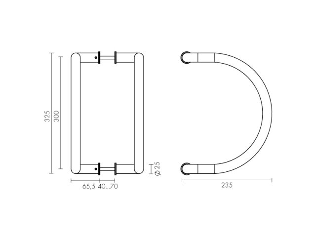 Фото дверной ручки модель PH-27-25/300-INOX от FUARO