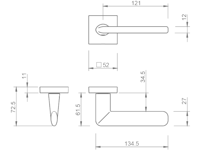 Фото дверной ручки модель 3098 Q от TUPAI