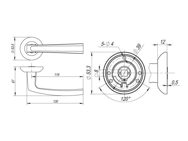 Фото дверной ручки модель VOLT от FUARO