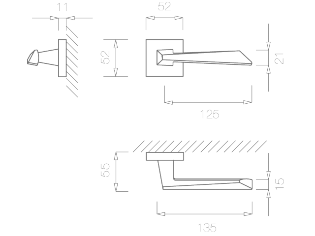 Фото дверной ручки модель 2731 Q от TUPAI