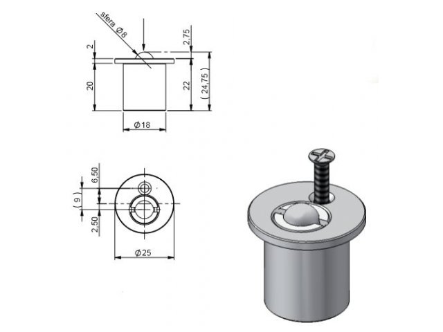 Фото дверной ручки модель ЗАЩЁЛКА ДЛЯ СТЕКЛ.ДВЕРЕЙ от VENEZIA