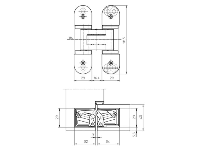 Купить дверную петлю TECTUS TE 303 3D ДО 60 КГ в Минске