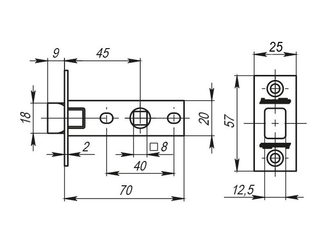 Фото дверной защёлки модель СЕРИЯ LH 120 от ARMADILLO