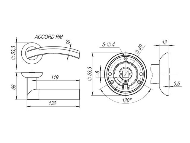 Фото дверной ручки модель ACCORD от FUARO