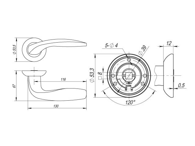 Фото дверной ручки модель VITA от FUARO