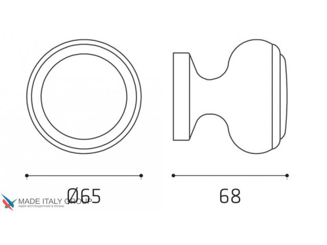 Фото дверной ручки модель P12-65 от VENEZIA