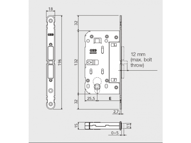 Фото дверной защёлки модель TOUCH WC В06502.50 от AGB