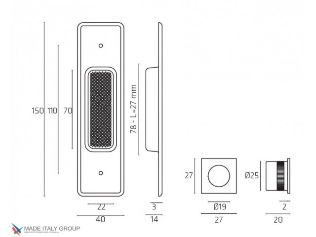 Фото дверной ручки модель U177 от VENEZIA