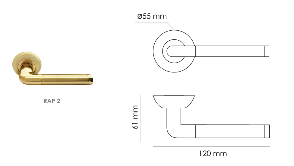 Фото дверной ручки модель RAP 2 от RUCETTI