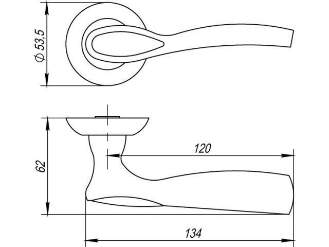 Фото дверной ручки модель RUMBA от PUNTO