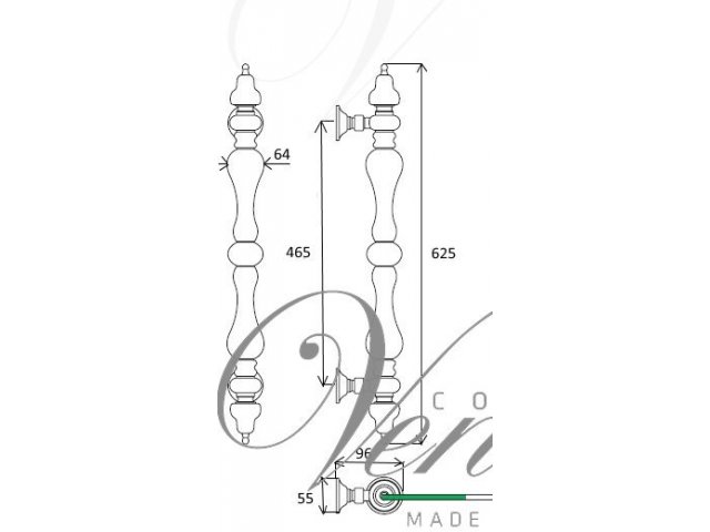 Фото дверной ручки модель MARGHERITA 625 MM от VENEZIA