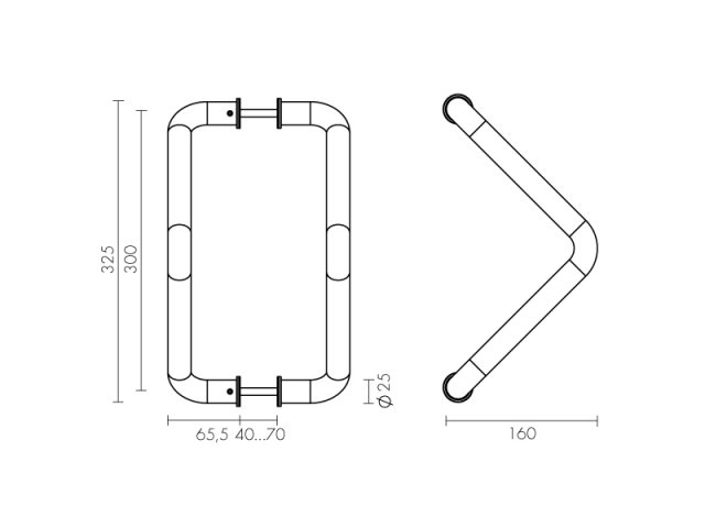 Фото дверной ручки модель PH-26-25/300-INOX от FUARO