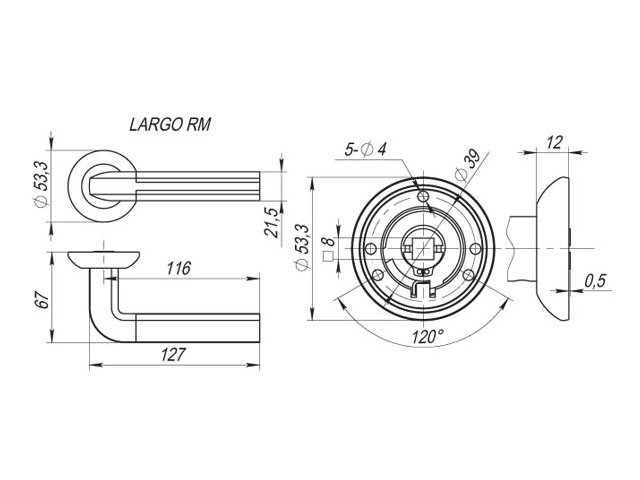 Фото дверной ручки модель LARGO от FUARO