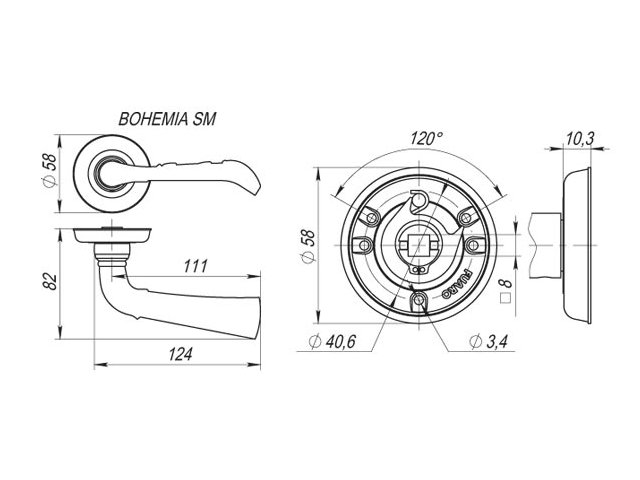 Фото дверной ручки модель BOHEMIA от FUARO