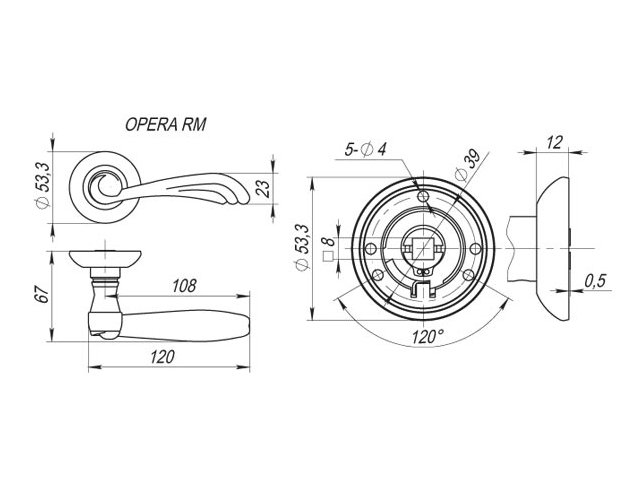 Фото дверной ручки модель OPERA от FUARO