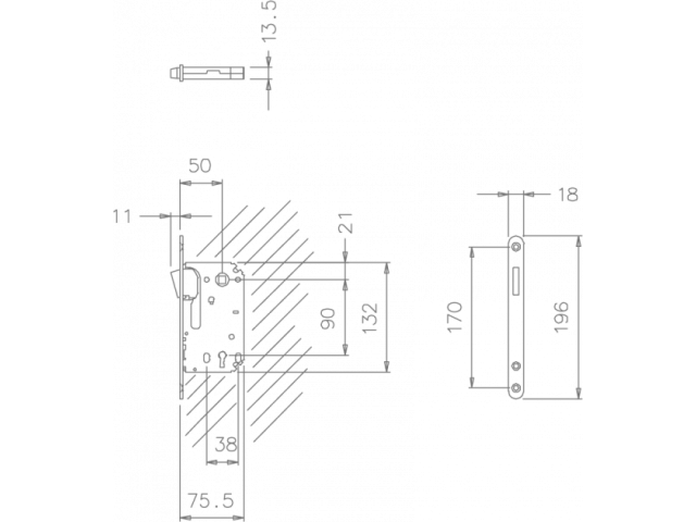 Фото дверной защёлки модель 2867 от TUPAI