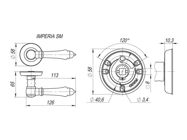 Фото дверной ручки модель IMPERIA от FUARO