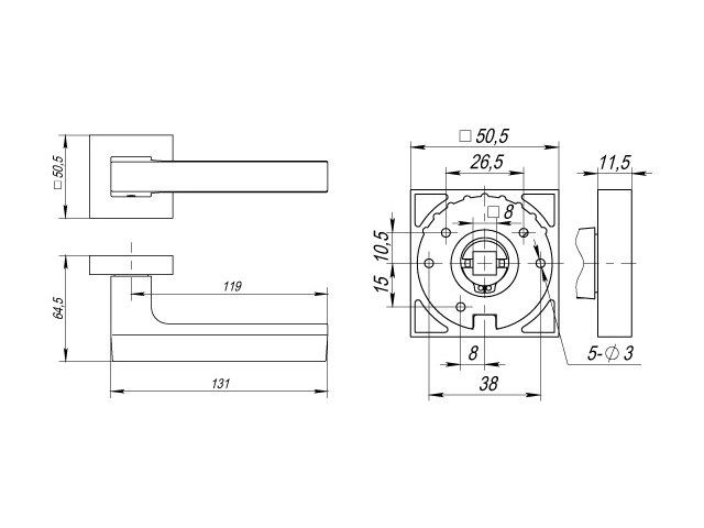 Фото дверной ручки модель FLASH от FUARO
