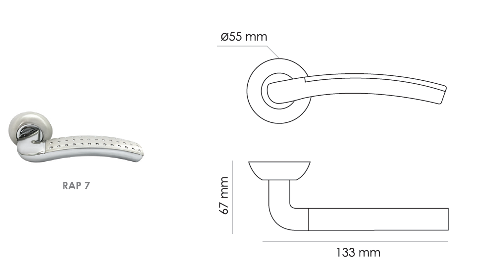 Фото дверной ручки модель RAP 7 от RUCETTI