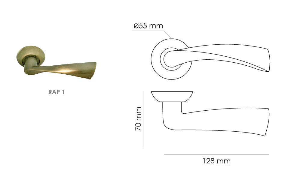 Фото дверной ручки модель RAP 1 от RUCETTI