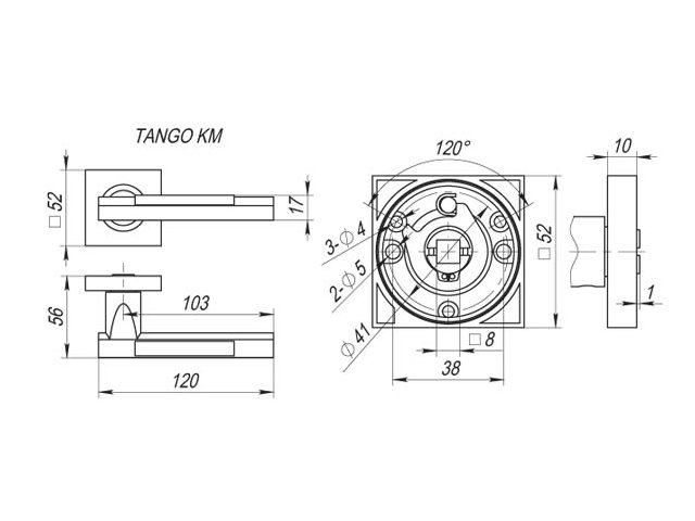 Фото дверной ручки модель TANGO от FUARO