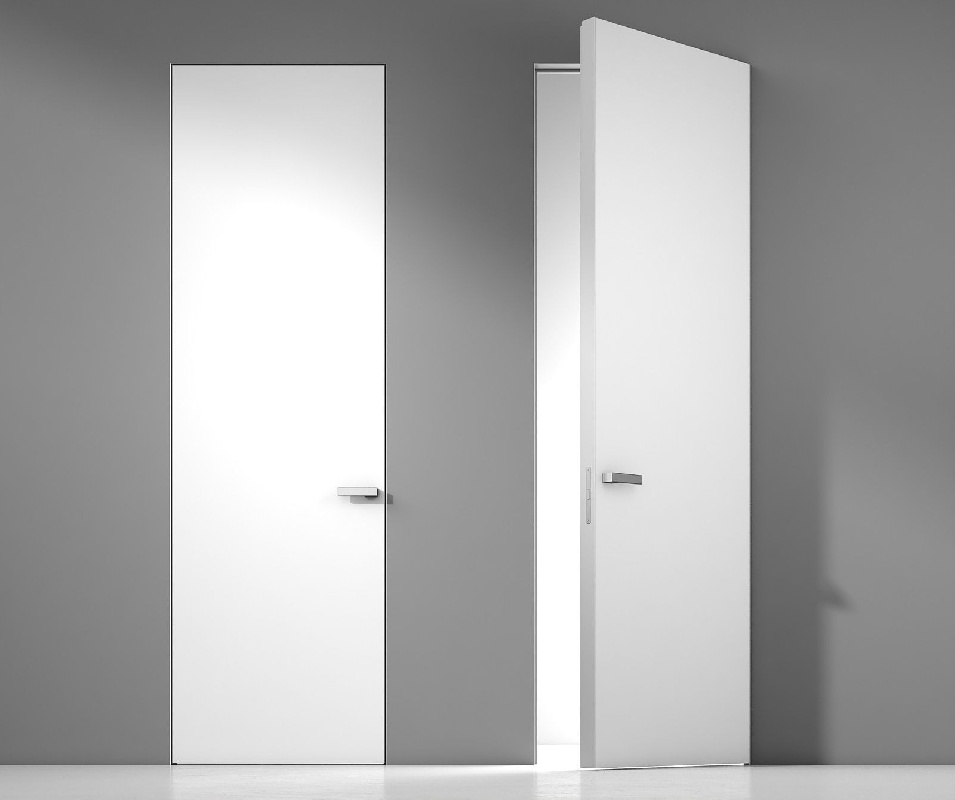 Скрытые двери с матовой эмалью