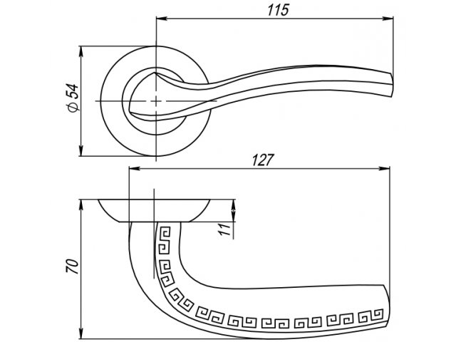 Фото дверной ручки модель GERION от PUNTO