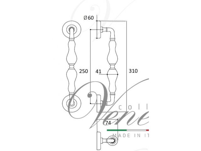 Фото дверной ручки модель LUCRECIA 310 MM D4 от VENEZIA