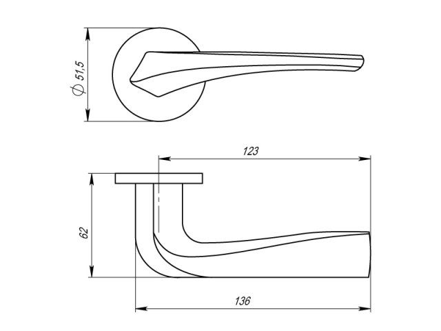 Фото дверной ручки модель FLAME URS от Серия URBAN Slim