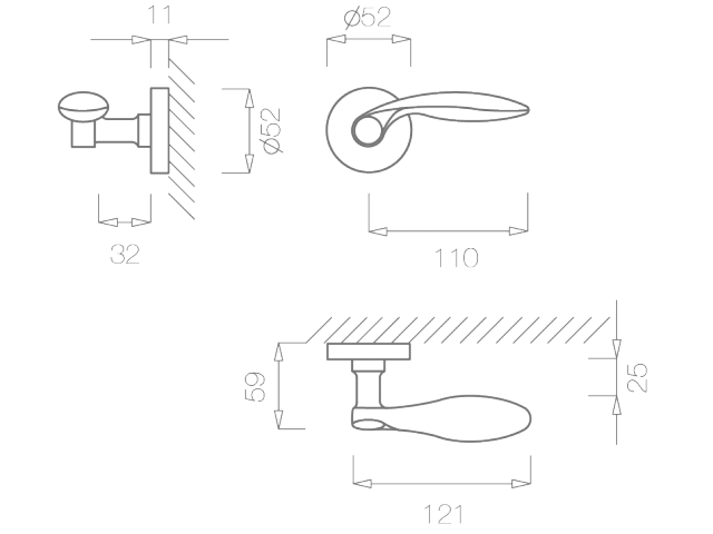 Фото дверной ручки модель 1938 R от TUPAI