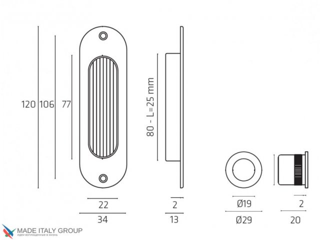 Фото дверной ручки модель U188 от VENEZIA