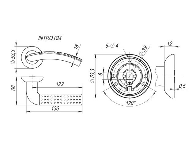 Фото дверной ручки модель INTRO от FUARO