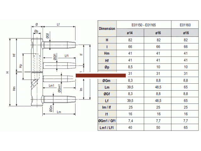 Купить дверную петлю E01150.14. 3-D
