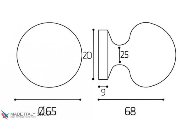 Фото дверной ручки модель P20-65 от VENEZIA