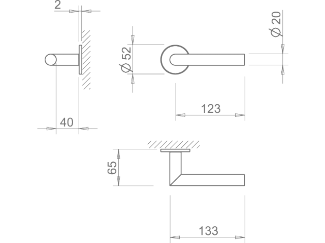 Фото дверной ручки модель 2002 20 MR от TUPAI