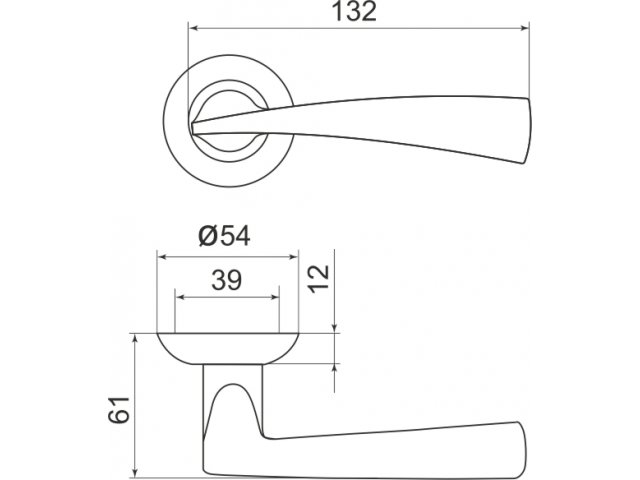 Фото дверной ручки модель COLUMBA LD80 от ARMADILLO