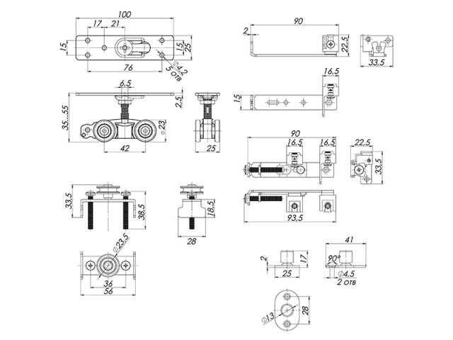 Фото раздвижной системы модель Базовый комплект для синхронного открывания дверей COMFORT - PRO SET 4 от ARMADILLO