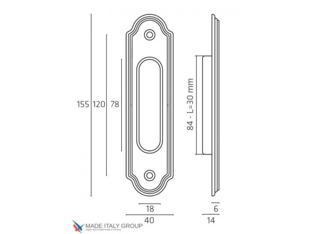 Фото дверной ручки модель U111 от VENEZIA