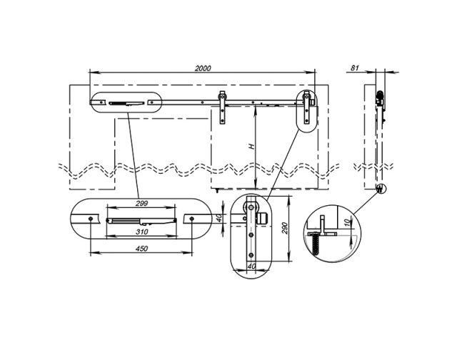 Фото раздвижной системы модель Открытая система для раздвижных дверей SUPERVISION/100 от ARMADILLO