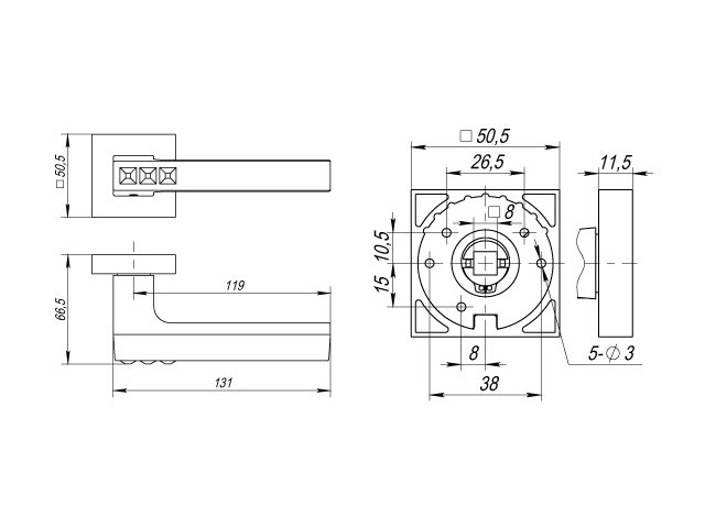 Фото дверной ручки модель CRYSTAL FLASH от FUARO