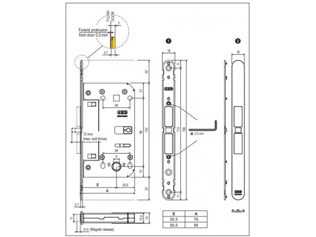 Фото дверной защёлки модель TOUCH WC В06502.50 от AGB